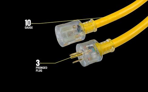 Yellow Jacket Extra Heavy Duty Extension Cord, 50Ft, 10 Gauge, 3 Conductor, Lighted End, STJW, Yellow, 2805 in Saudi Arabia