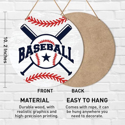 Baseball Signs Wall Decor, Baseball Hanging Sign Decor Farmhouse Sport Wall Decorations Sign for Home, Boys Room, Gift for Men Boy Baseball Player Lover Fans, Hey Batter Batter Swing in Kuwait