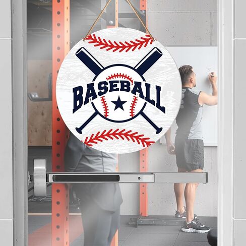 Baseball Signs Wall Decor, Baseball Hanging Sign Decor Farmhouse Sport Wall Decorations Sign for Home, Boys Room, Gift for Men Boy Baseball Player Lover Fans, Hey Batter Batter Swing in Kuwait