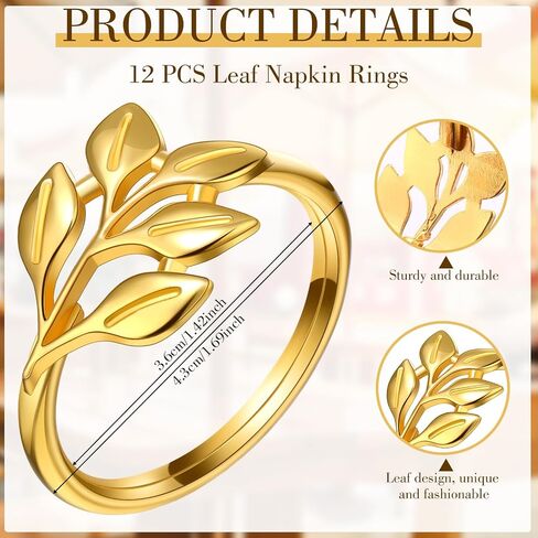 Mifoci 12 Sets Gold Leaf Placemats and Leaf Napkin Rings Round Gold Napkin Rings Hollow Out Fall Placemats for Dinner Table Holiday Thanksgiving Wedding Party Fiesta Accent in Saudi Arabia