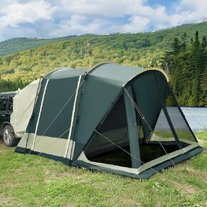 SUV Tent with Screen Porch, 5 Person SUV Tents for Camping, SUV Tailgate Tent for Outdoor, Easy Set Up Car Van Tent, Car Camping Tent Includes Movie Screen, 12'x10'x87in(H)