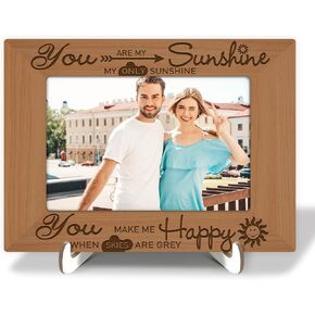 Wooden Picture Frame with Stand, Tabletop Picture Frame, Home Decor Desk Couple Wife Husband Gift, I Love You to The Moon & Back, to Infinity and Beyond, 4x6 Inches Photo Horizontal Display -13
