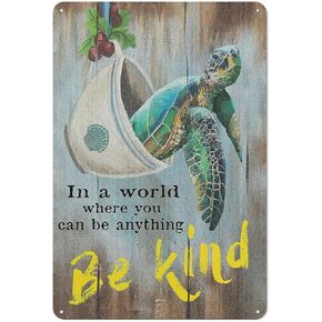 Rustic Metal Tin Sign Sea Turtle Why Hello Sweet Cheeks Have A Seat Poster Bathroom Restroom Wall Toilet Decor, Animal Lover Gift Home Wall Art Decor 8x12 Inch