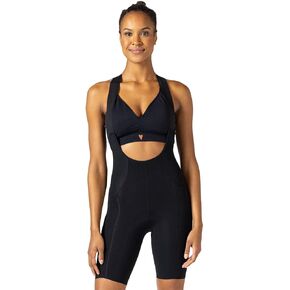 Terry Bike Shorts Womens Padded Madame X Cycling Bib Shorts for Women, 8.5" Inseam Breathable Mesh Leg Grippers Bibshort Bibs
