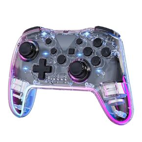 Wireless Switch Pro Controller for Nintendo Switch Controller/Lite/OLED/Windows/iOS/Android, 7 Color Adjustable RGB Lights Switch Remote Gamepad with One Key Wake Up/ Adjustable Turbo Vibration