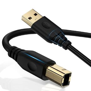 USB A to USB B Printer Cable 6ft, 2 Pack USB 2.0 Printer Cable Type A to Type B Printing Cable High Speed Scanner Printer Cord for HP Canon Dell Epson Brother Xerox Piano MIDI Controller DAC