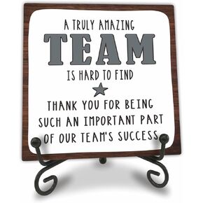 4" Rustic Wooden Sign With A Metal Support - Team Definition - Office Quotes Wooden Plaque Desk Decor, Gift For Co-Workers, Colleagues, Home Decorations - A12
