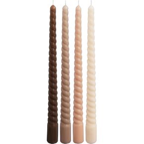 Viyffo 10 Inch Brown Taper Candles Set of 4 Unscented Smokeless Long Tall Tapered Candle for Candlesticks Wedding Home Decor Dinner