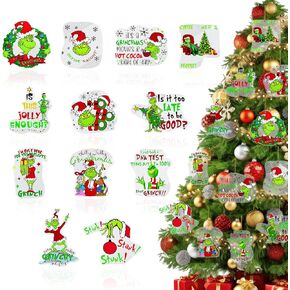 15 Pcs Halloween Tree Ornaments, Scary Mini Decorations, Acrylic Hanging Pendants, Movie Characters, Party Supplies Halloween Car Pendant