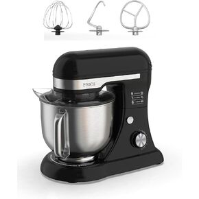 P'RICH Stand Mixer, 5.3QT bowls Electric Food Mixer,8-Speeds Kitchen Mixer for Daily Use with Egg Whisk,Dough Hook,Flat Beater (YM602 Black)