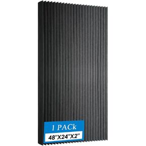 4 PCS Acoustic Panels,48''X24''X2'' Soundproof Foam Wall Panels,High Density Fireproof Noise Cancelling Foam Studio Foam Panel,Noise (Black-4 Pack)