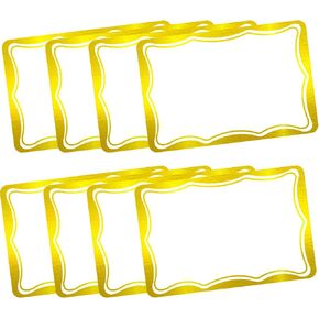 240 PCS Gold Metallic Name Tags Sticker, 2 × 3 Inch Blank Name Tag Stickers with Permanent Adhesive Writable, Gold Border Name Labels for Business Party School Home Office