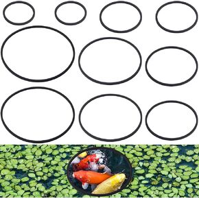 PAGOW 10pcs Fish Feeding Rings Set, Floating Aquarium Plant Corral, Round & Square Fish Feeder Rings for Fish Tank, Floating Plant Ring, Fish Tank Aquarium Accessories for Betta (Black)