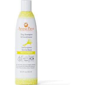 Aroma Paws Dog Shampoo – Cleansing Wash, Conditioning, Moisturizing – Healthy Ingredients – Aromatic Grooming Puppy Shampoo – Tearless Cleaner, Lemongrass Vanilla Bean 13.5 oz