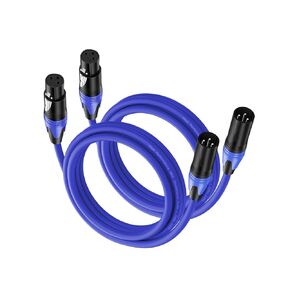 XLR Male to XLR Female Cable (4 Colors / 10 FT), Professional Balanced Microphone Lead XLR Male to Female Cables, Extension Mic Cable Cord