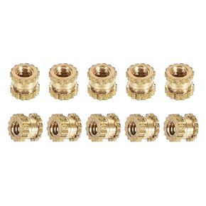 M3x3x5mm(IDxLxOD) Knurled Insert Nuts - 50 Pack - Good for Plastic Shells - Brass Female Thread Heat Set Inserts Embedment Nut