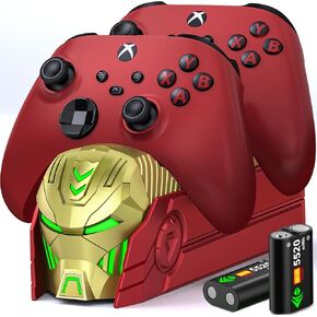 Charger Station for Xbox One/Xbox Series X/S Controller with 2x5520mWh Batteries and 4 Covers,Dual Charging Dock with Xbox Rechargeable Battery Pack-Xbox Accessories