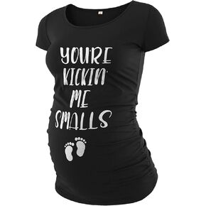 Funny Maternity Shirts for Women - Pregnancy Must Haves Gifts for Pregnant Mom Comfortable Ruched Sides Tops