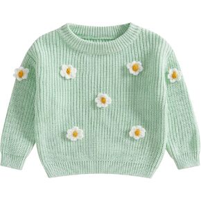 Toddler Baby Girl Boy Sweater Crewneck Knit Kids Pullover Sweatshirt Warm Infant Newborn Fall Winter Clothes