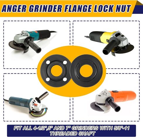 Hicarer 25 Pcs Angle Grinder Nut Angle Grinder Wrench Kit 5/8"-11 Flange Metal Lock Nut Wrench Compatible with Dewalt Makita Bosch Hitachi Metabo in Saudi Arabia