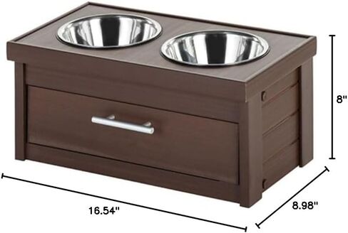 ECOFLEX Piedmont 2-Bowl Dog Diner مع درج تخزين - رمادي in Kuwait