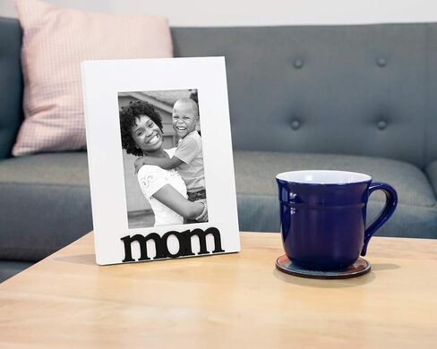 Isaac Jacobs Black Wood Sentiments Mom Picture Frame, 4x6 inch, Photo Gift for Mother, Family, Display on Tabletop, Desk (Black) in Saudi Arabia