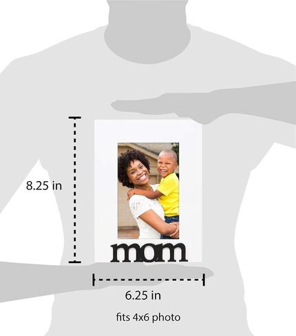 Isaac Jacobs Black Wood Sentiments Mom Picture Frame, 4x6 inch, Photo Gift for Mother, Family, Display on Tabletop, Desk (Black) in Saudi Arabia