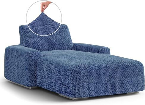 PAULATO BY GA.I.CO. Chaise Lounge Cover Lounge Chair Sofa Slipcover- Soft Polyester Fabric Slipcovers - 1-Piece Form Fit Stretch Furniture Slipcover - Velvet Collection - Black (Chaise Lounge) in Kuwait