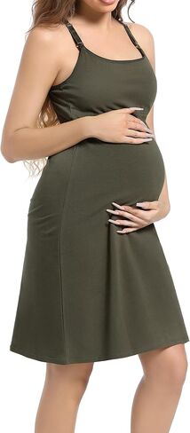 SUIEK Womens Maternity Nursing Tank Tops Cotton Camisole Breastfeeding Nightgown in Kuwait