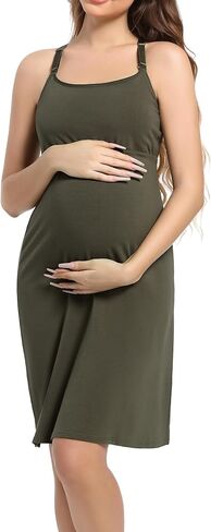 SUIEK Womens Maternity Nursing Tank Tops Cotton Camisole Breastfeeding Nightgown in Kuwait
