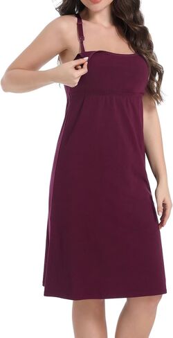 SUIEK Womens Maternity Nursing Tank Tops Cotton Camisole Breastfeeding Nightgown in Kuwait