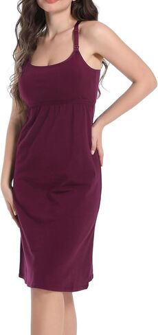 SUIEK Womens Maternity Nursing Tank Tops Cotton Camisole Breastfeeding Nightgown in Kuwait