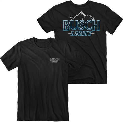 Buck Wear, Inc. Busch Light Man's Best Friend Front and Back Print T-Shirt (as1, Alpha, l, Regular, Regular) Blue in Saudi Arabia
