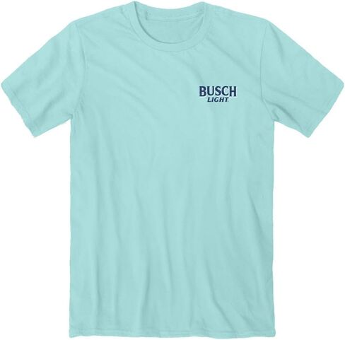 Buck Wear, Inc. Busch Light Man's Best Friend Front and Back Print T-Shirt (as1, Alpha, l, Regular, Regular) Blue in Saudi Arabia