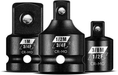 4 Piece Impact Socket Adapter Set, Standard SAE Size, 1/4" 3/8" 1/2" Drive Socket Wrench Converter Adapter, Cr-Mo Steel, Square Adapter Reducer Set for Impact Driver in Saudi Arabia