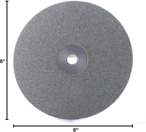 Drilax 6 inch Grit 600 Professional Quality High Density Diamond Coated Flat Lap Lapping Lapidary Wheel Disc Glass Jewelry Polishing Tool Grinding Sharpening Metal Back 1/2 Arbor (Grit600) in Kuwait