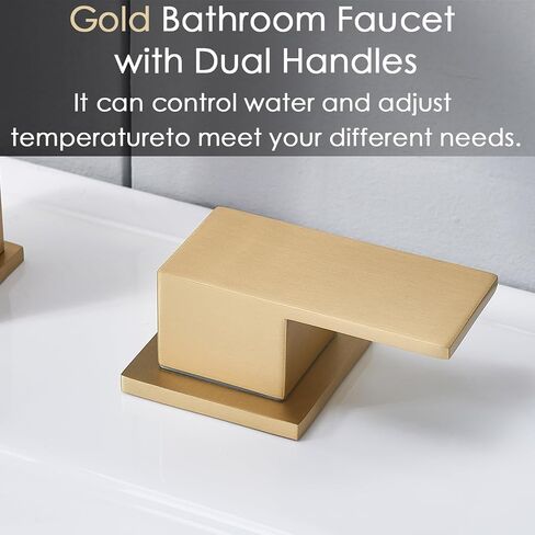 3 Hole Bathroom Faucet Brushed Nickel, 8 inch 2 Handle Waterfall Widespread Bathroom Sink Faucet, Modern Vanity Faucet for Bathroom Sink with Pop-up Drain in Saudi Arabia