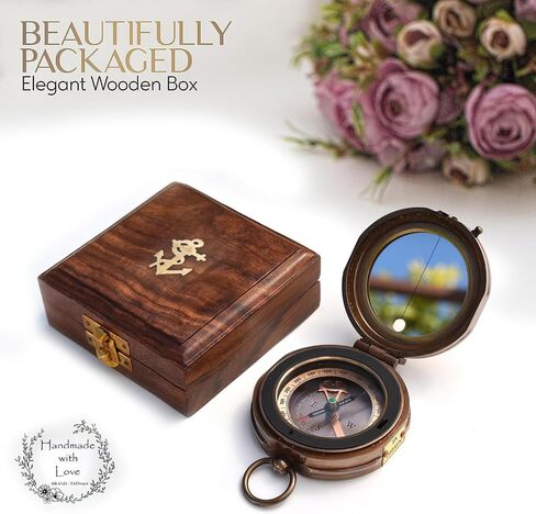 Trust in The Lord-Proverbs 3: 5-6 verse Engraved Sundial Clock in Box Sun Clock Ship Replica Watch, Sundial Compass, Gift Compass, 2024 Graduation Gifts- Baptism Gifts Compass for Women Mens Boy Girls in Kuwait