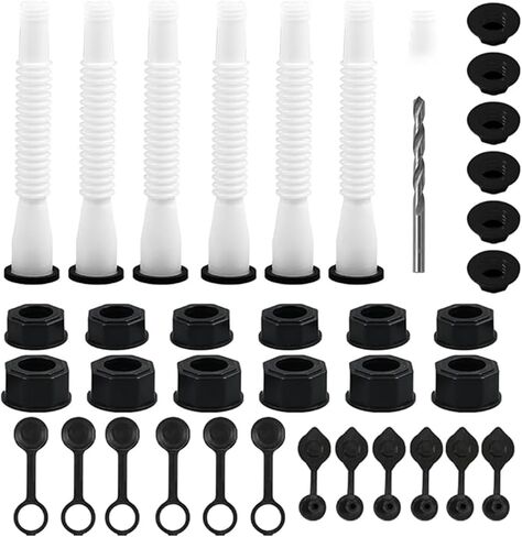 Gas Can Spout Replacement, Gas Can Nozzle, 6 Kit (3Yellow，3White) Flexible Pour Nozzle Suitable for Most 1/2/5/10 Gal Oil Cans, Gas Spout Replacement, Fuel Can Spout, Gas Tank Nozzle in Saudi Arabia