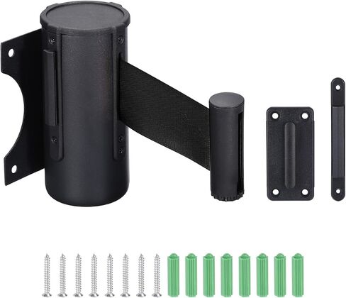 PATIKIL Fixed Wall Mount Retractable Belt Barrier, 10 Feet Red Color Belt with Steel Case for Crowd Control Grocery Retail Store Stadium in Saudi Arabia