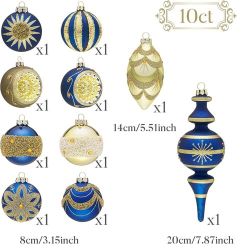 مجموعة زينة عيد الميلاد الزجاجية من فاليري مادلين، 10 قيراط من الزجاج المنفوخ بالزئبق الأحمر والذهبي لشجرة عيد الميلاد، زينة فاخرة لعيد الميلاد معلقة على شكل قطرة نهائية عاكسة الأوجه لديكور العطلات in Saudi Arabia