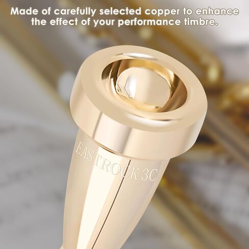 EastRock 3C Trumpet Mouthpiece Gold Bb Trompeta Mouthpiece Trumpet Instrument Accessories Vacuum Packed in Saudi Arabia