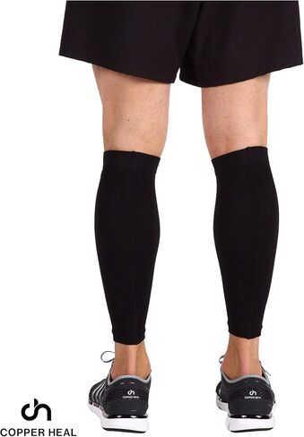 COPPER HEAL CALF Copper Compression SLEEVES (1 PAIR) For Exercise Sport Recovery - Calf Muscle Strains Shin Splints Leg in Saudi Arabia