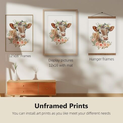 ETVISO Highland Cow Wall Art, Western Cow Summer Spring Floral Watercolor Wall Art Prints,Nursery,Classroom Baby Wall Decorations For Nursery Farmhouse Posters Picture,8x10 Inch Set Of 4 Unframed in Saudi Arabia