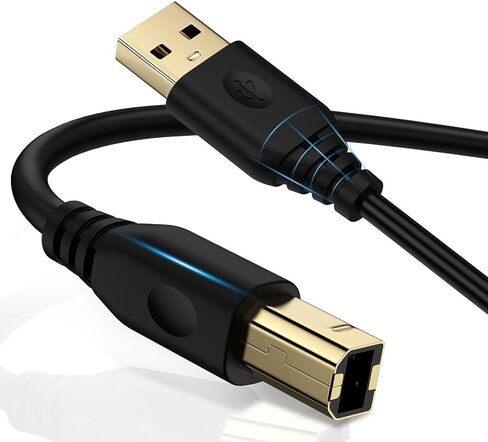 USB A to USB B Printer Cable 6ft, 2 Pack USB 2.0 Printer Cable Type A to Type B Printing Cable High Speed Scanner Printer Cord for HP Canon Dell Epson Brother Xerox Piano MIDI Controller DAC in Saudi Arabia