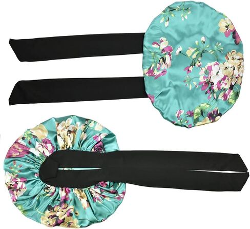 Satin Bonnets for Braids Silk Bonnet for Long Hair Covers Women XL Hair Bonnets Sleeping Silk Night Caps Large Sleep Caps Black Rose in Saudi Arabia