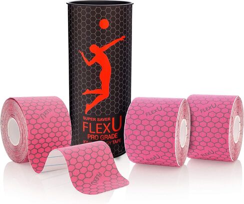 Kinesiology Tape - 60 2" x 10" Pre-Cut Strips for Lower Back, Knees, & Shoulders; Pain Relief & Support for Muscles & Joints, Shoulders, Knees & Back, Rheumatism, Gout, Osteoporosis (Black) in Saudi Arabia