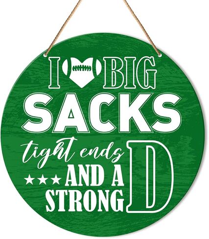 Football Signs Wall Decor, Football Hanging Sign Decor Farmhouse Sport Wall Decorations Wood Sign for Home, Boys Room, Door, Gift for Men Boy Football Player Lover Fans, American Football Room Decor in Saudi Arabia