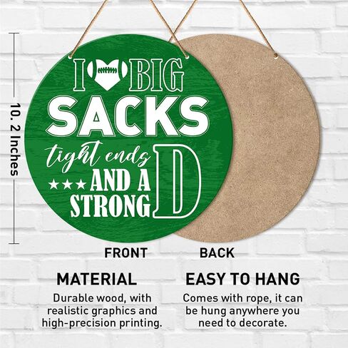 Football Signs Wall Decor, Football Hanging Sign Decor Farmhouse Sport Wall Decorations Wood Sign for Home, Boys Room, Door, Gift for Men Boy Football Player Lover Fans, American Football Room Decor in Saudi Arabia