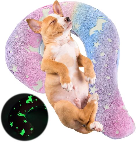 Glow-in-The-Dark Dog Pillow,Question Mark Dog Calming Pillow for Anxiety Relief,Machine Washable Dog & Cat Pillow Training Toy for Joint Relief, Better Sleep in Saudi Arabia